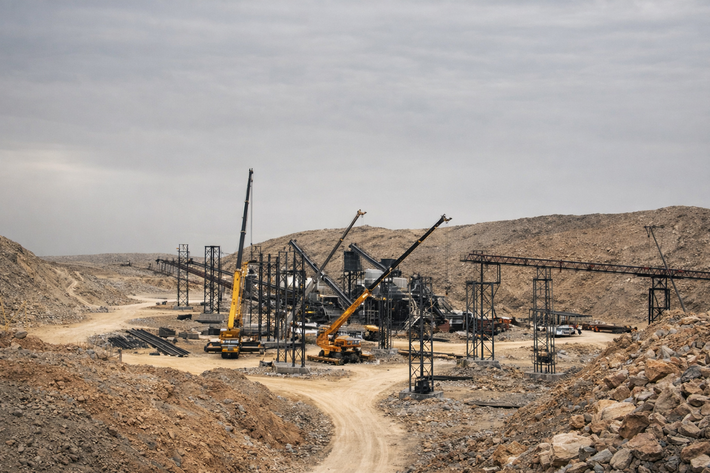 JSW 1500 t/s Kırma ve Eleme Tesisi Mühendislik İşleri